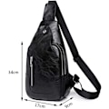 Miniatyrbild 2 av 5: Kvinnor Sling Bag Chestation Bag Liten Axelväska Läder Crossbody Body Bred Rem Axelväska Mini Ryggsäck Unisex för Utomhussporter Vandring