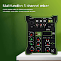 Miniatyrbild 7 av 8: 5-kanals linjemixer Mini-ljudmixer med Bluetooth USB-efterklangseffekt för mobiltelefoner surfplattor datorer