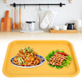 Miniatyrbild 1 av 8: Snabbmatsbricka PP Rektangulär Tjock Halkskyddad Multifunktionell Matserveringsbricka för Restaurang KantinGul