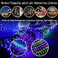 Miniatyrbild 4 av 5: Tdbest Solcellsdriven LED-ljusnät, 1,5 x 1,5 m, 96 LED-slingor, 8 lägen Ljusslinga med minnesfunktion, IP44 Vattentäta lampor inomhus