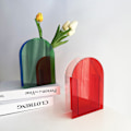 Miniatyrbild 5 av 6: Akrylvas, Färgglad Geometrisk Blomvas Heminredning, Blå och Grön Duplex