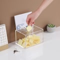 Miniatyrbild 2 av 5: Akryl Display Donation Box med Lås, Visitkort Draglåda med Skylt, Röstsedel Förslag Box Förvaring för Insamling Röstning