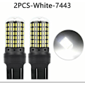 Miniatyrbild 5 av 5: 2 st T20 W21w 7443led Canbus Led Bil Glödlampor Broms Blinkersljus Vit 3