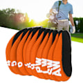 Miniatyrbild 1 av 8: 10 st/set Läder Golfklubba Järn Huvudskydd Golf Putter Klubbhuvud Skyddsfodral SetOrange