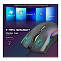 Miniatyrbild 4 av 6: RGB-spelmus, bakgrundsbelyst, ergonomisk, 7 programmerbara knappar, 7200 DPI för Windows PC (svart) $Spelmus med sladd [7200 DPI]