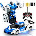 Miniatyrbild 1 av 5: Fjärrkontroll Transformerbil Robot Leksaker för Pojkar med Ljus RC Bil 2.4Ghz 1:18 Uppladdningsbar 360° Roterande Racerbil Födelsedagspresenter Leksaker för Barn Pojkar