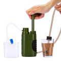 Miniatyrbild 2 av 7: Vattenrenare pump med utbytbart kolfilter 0,01 mikron vattenfilter, 4 filterstadier, bärbar utomhus nöd- och överlevnadsväxel - camping,
