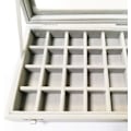 Miniatyrbild 3 av 5: Smyckesbricka i sammet, smyckesskydd med lås för säkerhet, transparent glaslock ger dammfri förvaring för dina värdefulla föremål