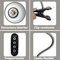 Miniatyrbild 2 av 5: Värmelampa för vattensköldpaddor med UVA UVB reptilljus, flexibel svanhals säkerställer optimal positionering för dina reptiler, simulerad öken