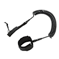 Miniatyrbild 2 av 8: Surfboard Leash Hög elasticitet TPU Svart Justerbar Spiralformad Surfing Benrem för Paddleboards Longboards 12ft/3,66m