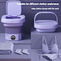 Miniatyrbild 5 av 5: Mini Tvättmaskin för Lätta Kläder, Vikbar Bärbar Tvättmaskin, Centrifugeringsfunktion Med Torkkorg, Idealisk För Babykläder, Underkläder Och