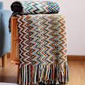 Miniatyrbild 5 av 7: Året-runt Boho-filt, Elegant & Distinkt Mönster, Mjuk Bekväm Lättviktig för Inomhus- & Utomhusbruk, Lätt att Rengöra, Generös Storlek, Perfekt