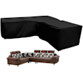 Miniatyrbild 1 av 7: L-formad täcksoffa - loungeöverdrag L-form med spännband i botten, 210D presenning för trädgårdsmöbler L-formade skyddande överdrag för