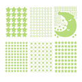 Miniatyrbild 2 av 9: Glow In The Dark Stickers (529 st), Lysande Månpunkter Stjärnor Vägg Tak Dekal Väggmålningar för Flickpojkar Barn eller Avslappnande Atmosfär för Vuxna Hem Sovrum