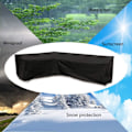 Miniatyrbild 4 av 7: L-formad täcksoffa - loungeöverdrag L-form med spännband i botten, 210D presenning för trädgårdsmöbler L-formade skyddande överdrag för