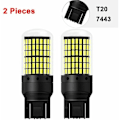 Miniatyrbild 3 av 5: 2 st T20 W21w 7443led Canbus Led Bil Glödlampor Broms Blinkersljus Vit 3