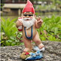 Miniatyrbild 3 av 6: Blåval presenter 15 cm rolig trädgårdstomte prydnad - Mankini design/livräddare