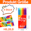 Miniatyrbild 5 av 5: 4-pack regnbågsfärgade 2B-suddgummin, mjuka suddgummin, suddgummin för skolan, miniradergummin, suddgummin för skolan, skissrum, kontor, konst,