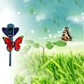 Miniatyrbild 7 av 7: Solcells drivna dansande fladdrande fjärilar flygande kolibri trädgård gård dekoration