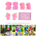 Miniatyrbild 7 av 8: 6 st / set rullskridsko skyddsutrustning justerbar knä armbåge handflata skydd för 6-18 år gammal rosa
