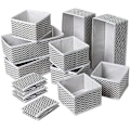Miniatyrbild 1 av 5: Garderobsförvaring för Kläder, Utrymmesbesparande Tygbehållare, Justerbara Fack för Underkläder, BH:ar, Strumpor, Babykläder, Grå (12-pack)