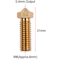 Miniatyrbild 3 av 5: 3 st 3D-skrivarmunstycken i mässing med vulkanmunstycke M6-gänga, skrivarhuvud 0,4 mm utmatning för Sidewinder X1 TEVO Little Monster 1,75 mm filament (guld, 0,4 mm)