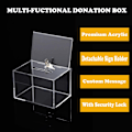 Miniatyrbild 3 av 5: Akryl Display Donation Box med Lås, Visitkort Draglåda med Skylt, Röstsedel Förslag Box Förvaring för Insamling Röstning