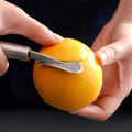 Miniatyrbild 4 av 7: Apelsin Citrus Skalare Rostfritt Stål Slicer Cutter Skalare Remover Öppnare Humaniserad Design Böjd Handtag Fruktverktyg Köks Gadget