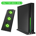 Miniatyrbild 1 av 6: Vertikalt stativ med kylfläktar för Xbox One X spelkonsol, dockningsstation kylsystem  Svart
