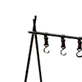 Miniatyrbild 3 av 8: Campingställ Aluminiumlegering Fällbar Triangulär Hylla Hopvikbar Hängande Organizer Stativ för Utomhus Samll Storlek med 5 Krokar Svart
