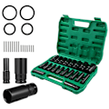 Miniatyrbild 1 av 5: 20 st 1/2\" Metrisk Hylsnyckelsats Djup Slagkraft Torque Verktygsset Garage Reparation 8-32mm