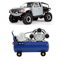 Miniatyrbild 8 av 8: Mini Simuleringsluftkompressor Dekoration RC Tillbehör för SCX10 1/10 Fjärrkontroll Crawler BilBlå