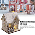 Miniatyrbild 7 av 8: Dockhus Jul LED Ljus Trä Hus DIY Ljus Miniatyr Dockhus Jul Prydnader Tillbehör
