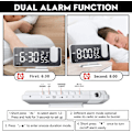 Miniatyrbild 3 av 8: Projektionsväckarklocka, LED-väckarklocka digital med projektion 180° Radioväckarklocka Projektionsklocka Spegel Dubbel väckarklocka med Snooze Auto