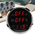 Miniatyrbild 8 av 8: 52mm/2 tum 3‑i‑1 Mätare Vattentemperatur Spänning Vätskenivå Display Europeisk Standard 0‑190ohm Svart Urtavla