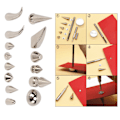 Miniatyrbild 7 av 8: 270 st 12 stilar Punk Nitar Kit Fint utförande Smidigt Hållbart Zink Legering Material Läder Hårdvara Tillbehör