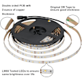 Miniatyrbild 2 av 5: Flexibel LED-list 3528 Smd LED-band med 5M självhäftande tejp en rulle 12V DC (varmvit)