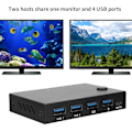 Miniatyrbild 7 av 8: Effektiv USB-switch för två datorer, stabil överföring & dataöverföring, Plug and Play, öka arbetseffektiviteten för kontor och hemmabruk, flera