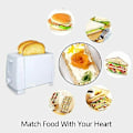 Miniatyrbild 2 av 9: 2 Skivor Brödrost Bärbar Hushåll 800W med 7 Temperaturinställningar, Flyttbar Brödsmulbricka, Infällbar Hjulinfästning Automatisk Toast Sandwich