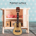 Miniatyrbild 8 av 8: 1:12 Miniatyrgitarrmodell Björk Målad Yta Livsliknande Dekorativ Miniatyrgitarr Prydnad för Dockhus Klassisk