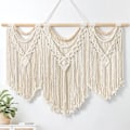 Miniatyrbild 1 av 5: Macrame väggbonad stor boho chic vävd gobeläng blad tofs konstgjord bomullsrep bohemisk macrame väggdekor för sovrum vardagsrum hem bakgrund