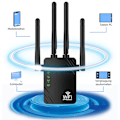 Miniatyrbild 4 av 5: WLAN Repeater Router Räckvidd Wifi Signal Förstärkare Accesspunkt Booster 1200Mbps