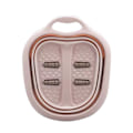 Miniatyrbild 2 av 2: Fotspa badkar hopfällbar bärbar rulldesign SPA massagehink för att lindra fotsmärtor Pink