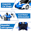 Miniatyrbild 5 av 5: Fjärrkontroll Transformerbil Robot Leksaker för Pojkar med Ljus RC Bil 2.4Ghz 1:18 Uppladdningsbar 360° Roterande Racerbil Födelsedagspresenter Leksaker för Barn Pojkar