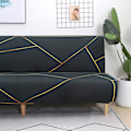 Miniatyrbild 4 av 5: Armlös Futon Soffskydd - Halkskydd, Fällbar, Stretch, Armlös, Skyddande Överdrag för 2-3 Sitsig Armlös Soffa (Svart/Guld)190-210