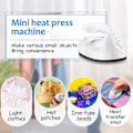 Miniatyrbild 5 av 5: Mini-strykjärn för pyssel, Mini-värmepress, Mini-strykjärn, bärbar, handhållen värmepress, litet strykjärn med laddstation, tillbehör för