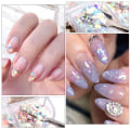 Miniatyrbild 7 av 7: 2 lådor White Pearl Chrome Nail Powder - Transparent Clear Ice Shimmer Chrome Pigment Pulver för naglar, glaserade munkinspirerade naglar Spegeleffekt