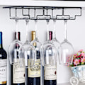 Miniatyrbild 4 av 8: Elegant Vinglashållare för Underskåp, Utrymmesbesparande Högkvalitativ Järnställning för Vinglas, Enkel Installation för Kök och Bar (Svart)