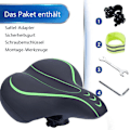 Miniatyrbild 3 av 5: Överdimensionerad Komfortcykelsadel, Ergonomiskt Designad för Män & Kvinnor, Memory Foam-vaddering för Jämn Viktfördelning & Smidiga Turer, Smal Framdel