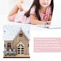 Miniatyrbild 8 av 8: Dockhus Jul LED Ljus Trä Hus DIY Ljus Miniatyr Dockhus Jul Prydnader Tillbehör